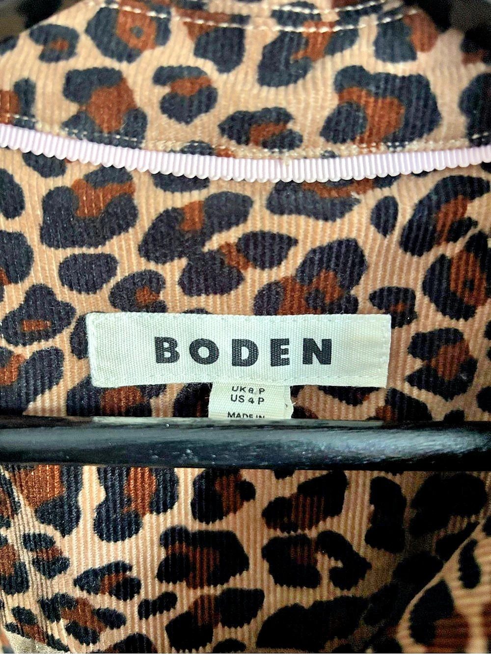 Boden Leopard Fields Fleur Cord Midi Dress Size 4 - Picture 4 of 10